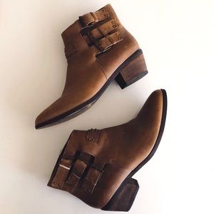 Joie Studded Brown Ankle Booties